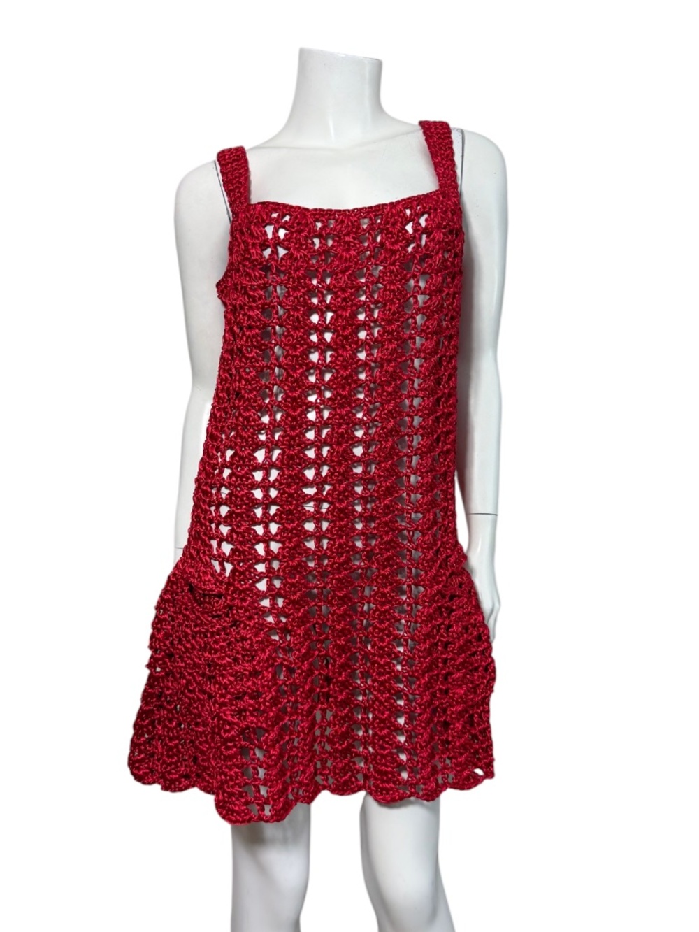 NWT JW Anderson Crochet Mini Dress in Red Size L